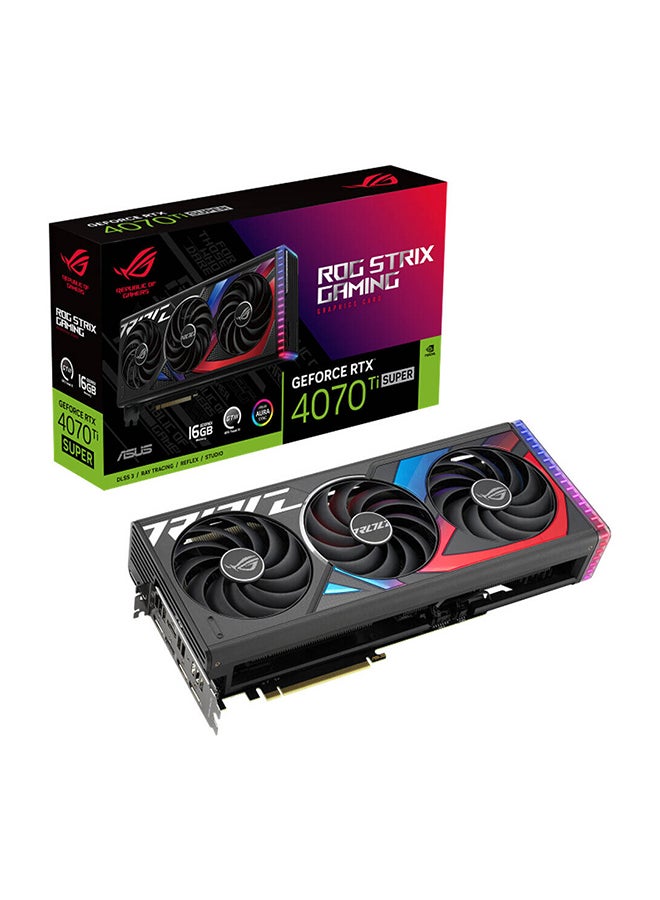 ROG Strix GeForce RTX 4070 Ti Super Gaming Graphics Card, 16GB GDDR6X 256-Bit Memory, 8448 CUDA Cores, 21 Gbps Memory Speed, 2610 MHz Boost Clock, PCI Express 4.0 | 90YV0KG1-M0NA00 Black