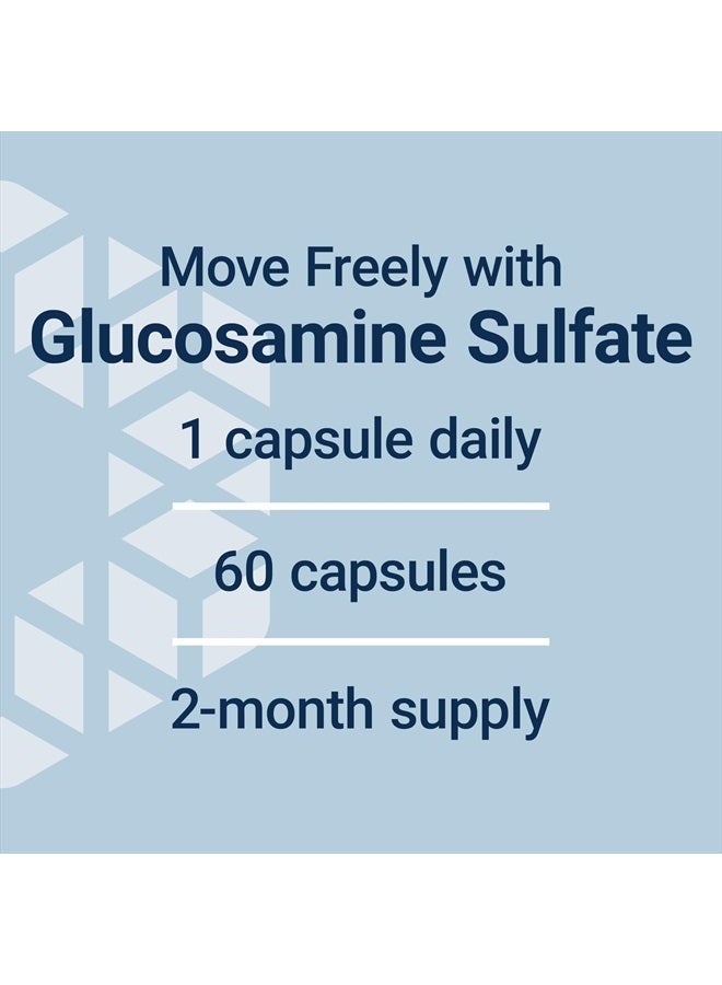 Glucosamine Sulfate, 750 mg, supports knee comfort and joint health, gluten-free, non-GMO, 60 capsules