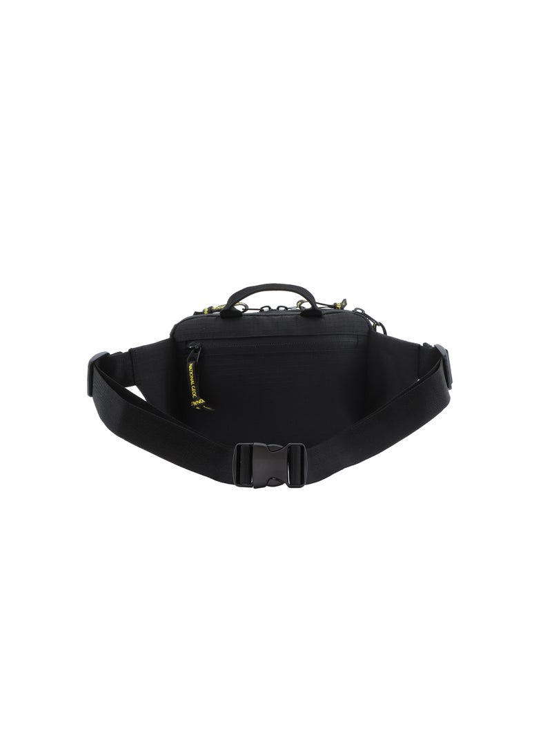 National Geographic Explorer III RPET Waist Bag Black For Men And Women, Durable Casual Hip Bag With Adjustable Strap, Suitable For Travel, Outdoors, Gym, Hiking