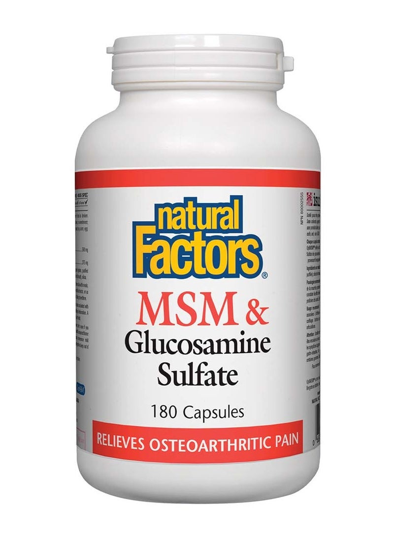 Msm And Glucosamine Sulfate 180 Capsules