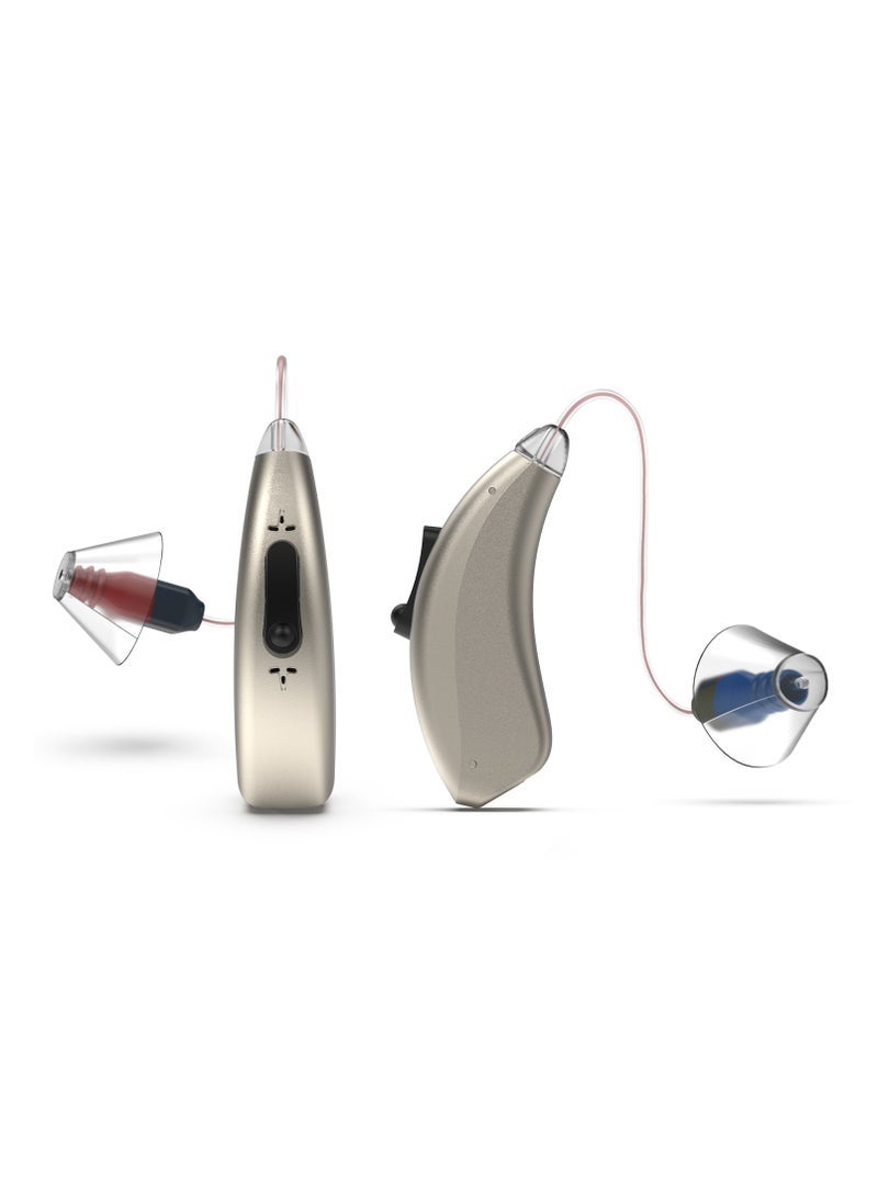High Quality Hearing Aids for Seniors, Rechargeable Hearing Aids with Charging Case, Invisible Hearing Amplifier and Noise Canceling Device (Black)