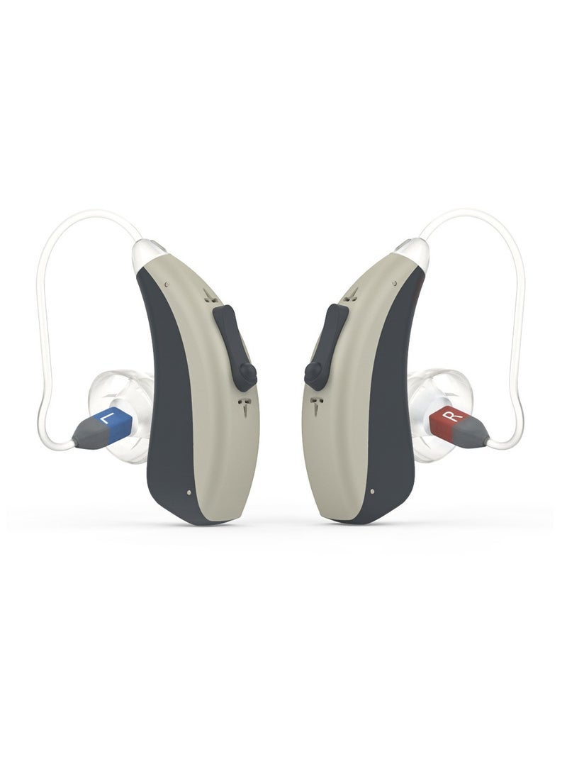 High Quality Hearing Aids for Seniors, Rechargeable Hearing Aids with Charging Case, Invisible Hearing Amplifier and Noise Canceling Device (Black)