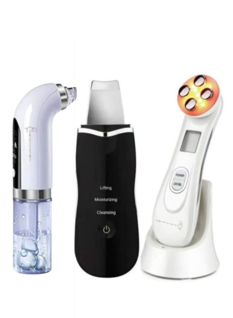 Ultimate Skincare Bundle Blackhead Remover, Ultrasonic Face Cleaner, and RF Face Lift Device