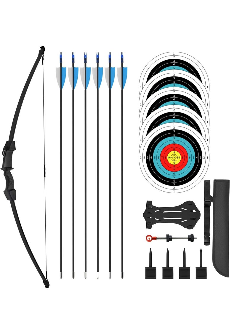 Bow and Arrow Set for Kids and Teens, Beginner Practice Bow, Youth Bow and Arrow with 6 Arrows and Accessories for Outdoor Sports Game