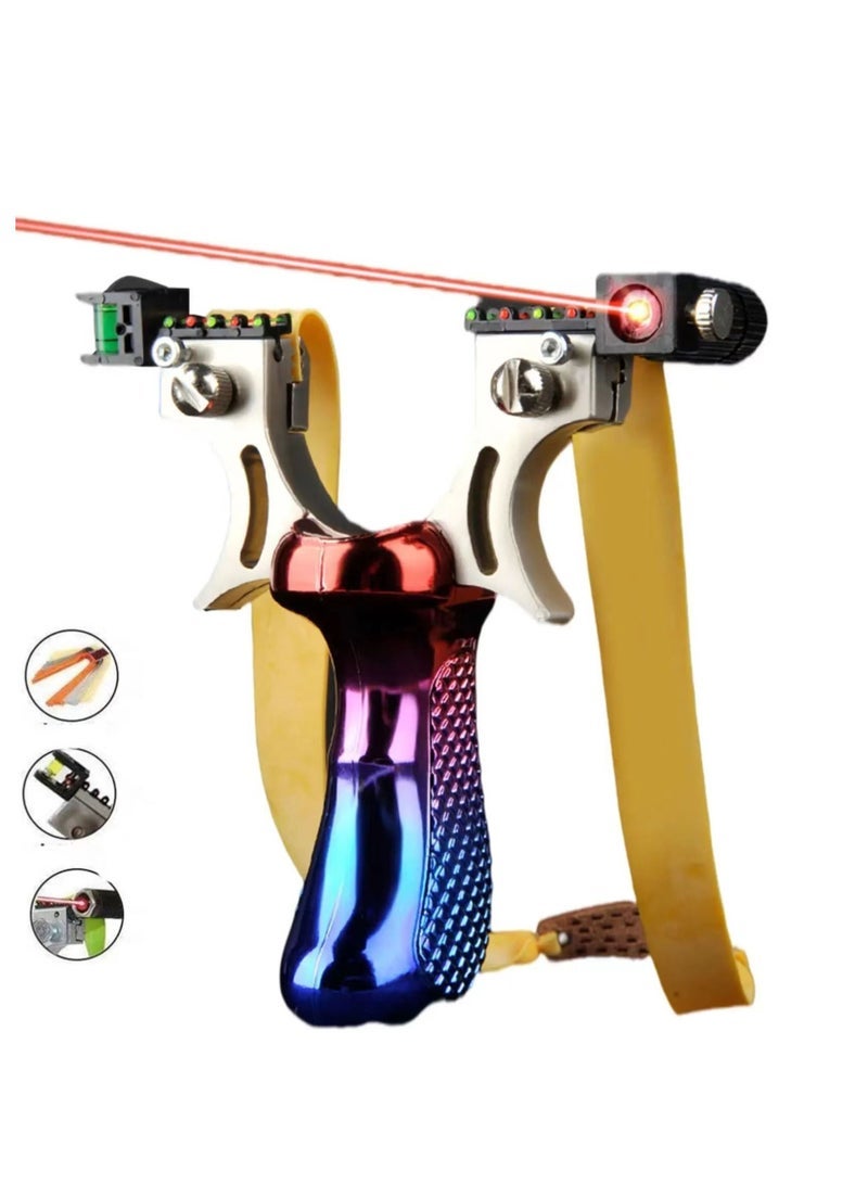 Hunting Slingshots Set, Professional Laser Slingshot for Outdoor Hunting,Adult high-speed catapult slingshot,100 Ammo Balls and 2 Rubber Bands.