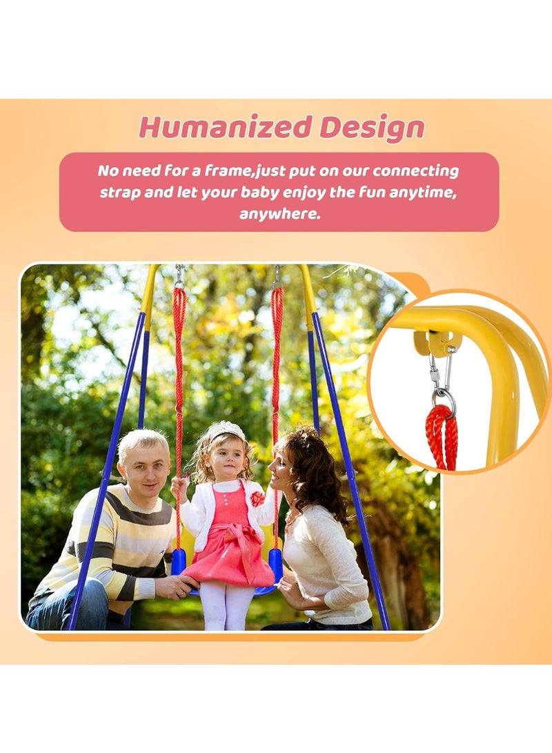 Toddler Swing Set and Baby Jumper, Baby Swing Stand Indoor/Outdoor Play, Anti-Flip Snug & Easy to Assemble Infants to Teens Kids Swing Seat for Playground 4 in 1