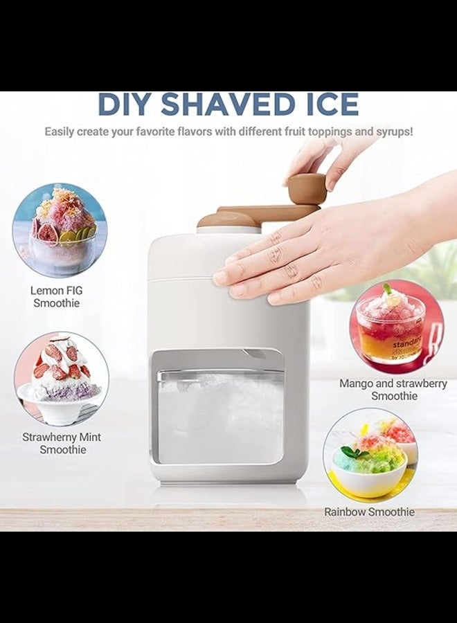 Manual Ice Crusher Slush Machine, Ice Shaver Cocktails, Portable Slushie Machines and Snow Cone Machine with Free Ice Cube Tray, BPA Free for Home Kitchen Resturant Use