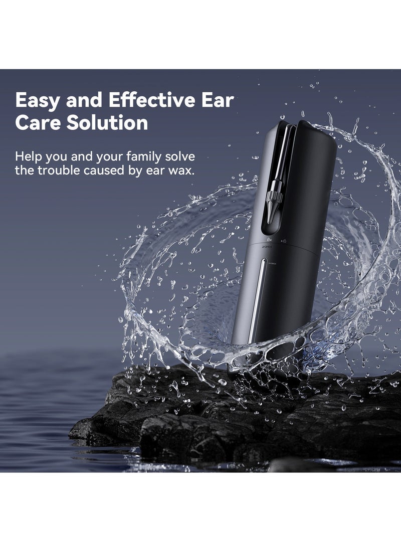 Ear Wax Removal - Electric Ear Irrigation Flushing System - Water Powered Ear Cleaner with 4 Pressure Modes - Safe and Effective Ear Cleaning Tool - Water Resistant USB Rechargeable