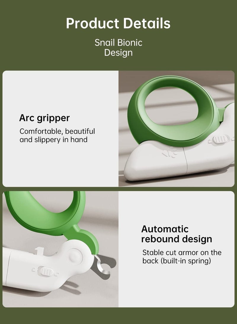 Dog Cat Pet Nail Clippers,Pet Nail Clipper with Two-Speed Ultra Bright LED Light for Nail Bloodline to Preventing Over Cutting, With Hidden Nail File