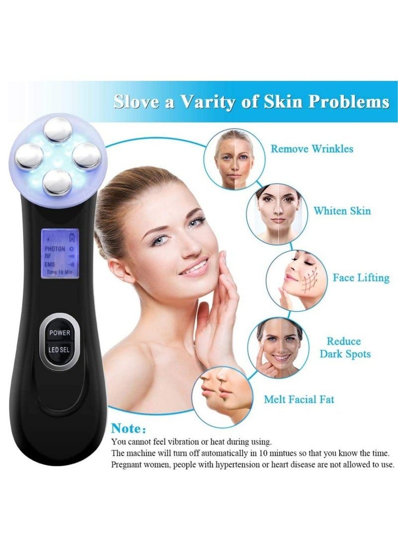 Ultimate Skincare Bundle Ultrasonic Deep Cleanser, 6-in-1 EMS Slimming LED Massager, 5-in-1 RF Skin Tightening Face Lifting Device, and Handheld Nano Mist Spray