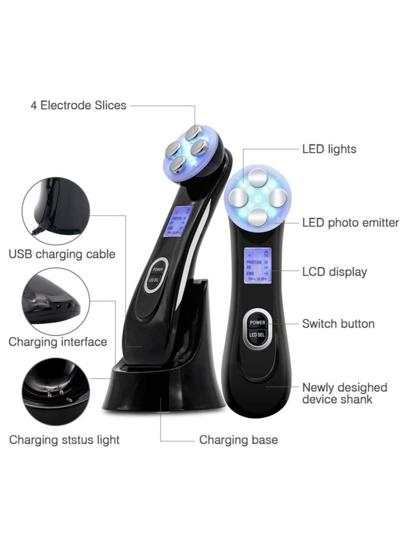 Ultimate Skincare Bundle Ultrasonic Deep Cleanser, 6-in-1 EMS Slimming LED Massager, 5-in-1 RF Skin Tightening Face Lifting Device, and Handheld Nano Mist Spray