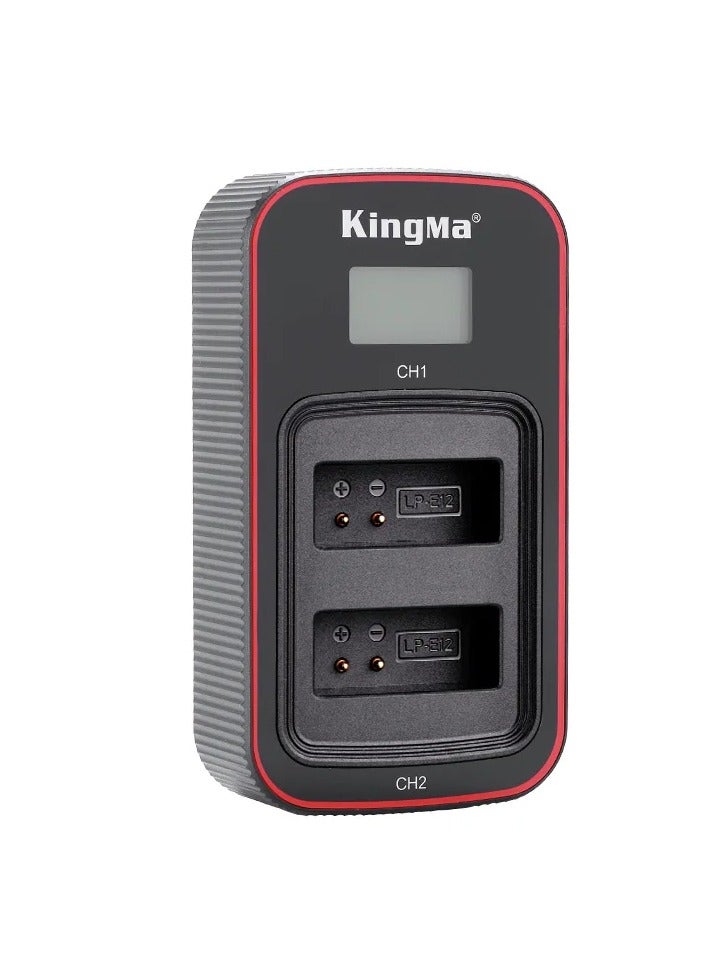 KingMa LP-E12 LP E12 Battery Dual Type-C USB LCD Charger For Canon EOS 100D M2 M M50 Mark II M50 M200 M100 M10