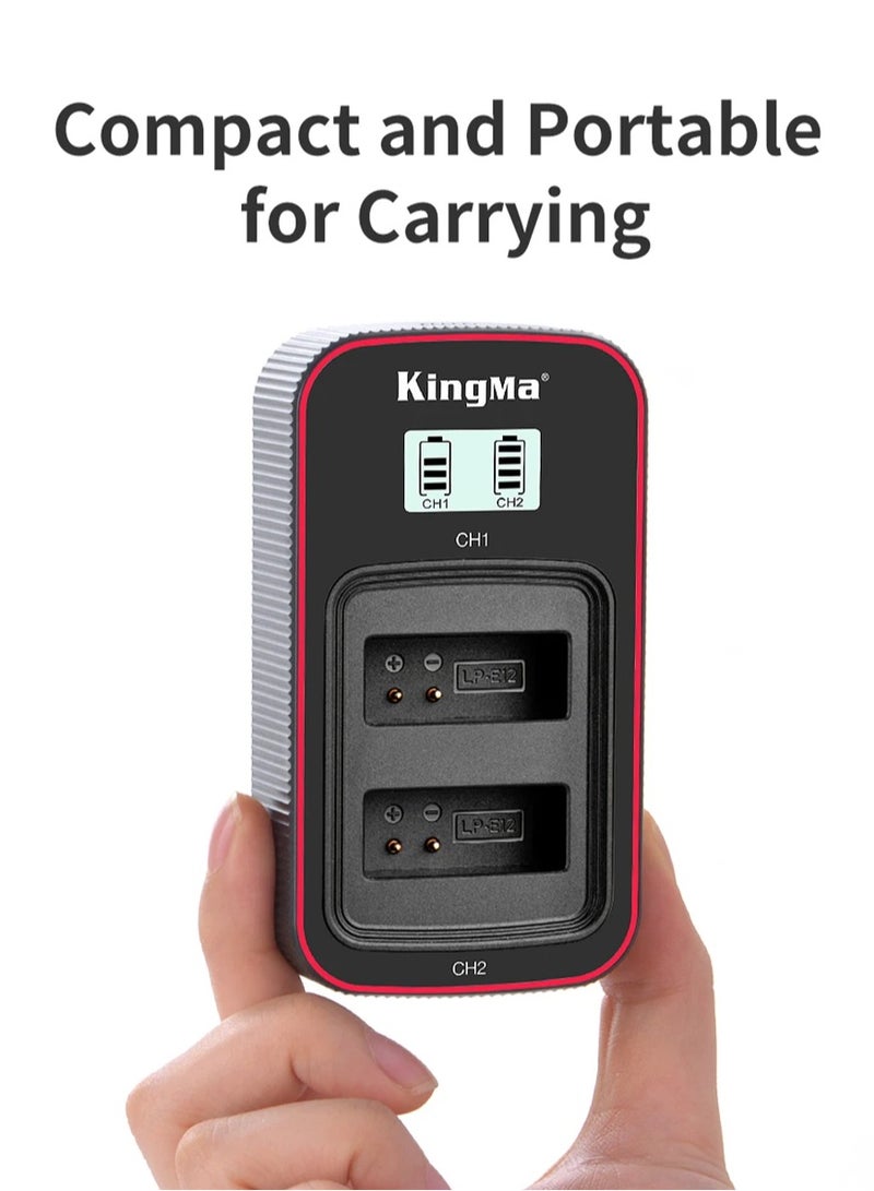 KingMa LP-E12 LP E12 Battery Dual Type-C USB LCD Charger For Canon EOS 100D M2 M M50 Mark II M50 M200 M100 M10