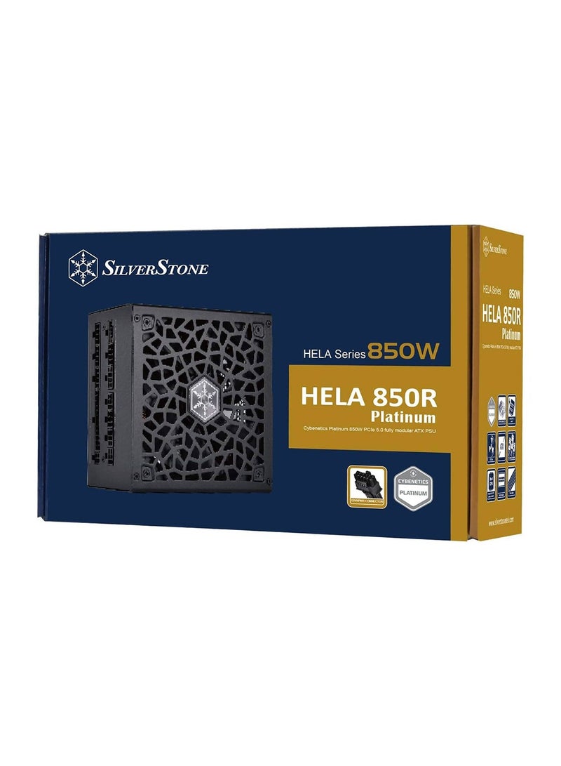 Hela 850R Fully Modular ATX Power Supply, Cybenetics Platinum, 850W Max Output Power, Gen5 12VHPWR PCIe Connector, 135mm Silent FDB Fan, Active PFC, Black | SST-HA850R-PM