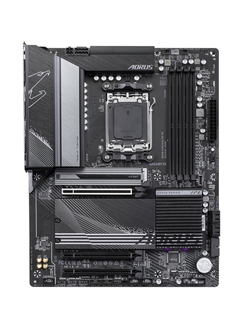 B650 Aorus Elite V2 ATX DDR5 Motherboard, Socket AM5, AMD B650 Chipset, 4x DDR5 Max 192GB Memory, 2.5GbE LAN, PCI E 4.0 x16 Slot, M.2 Connector, USB 3.2 -Type-C, B650 AORUS ELITE V2