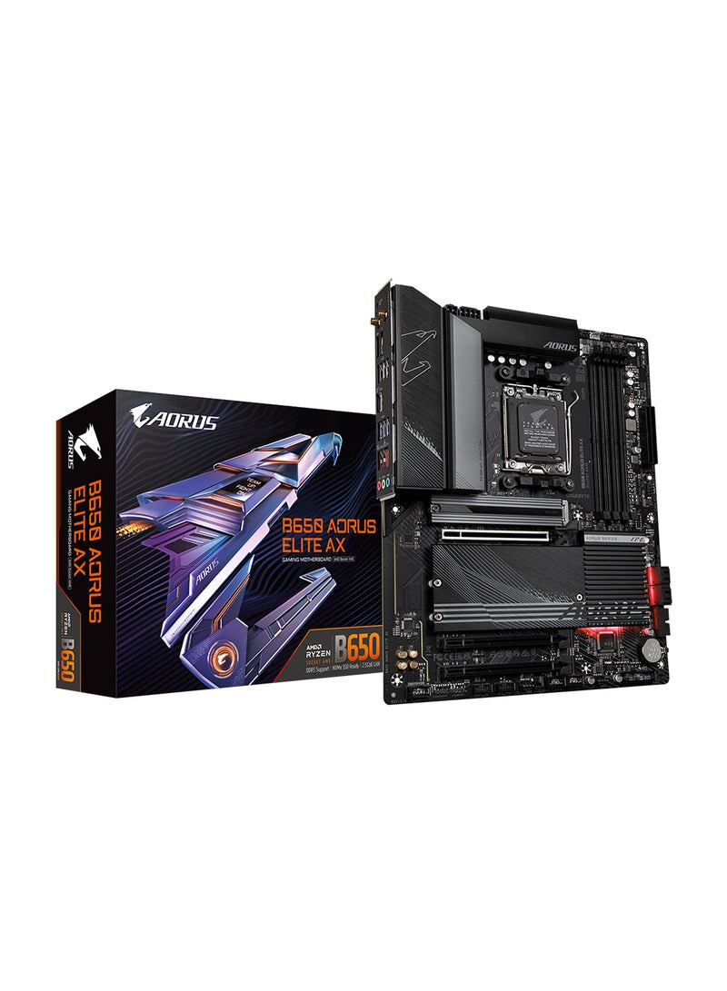 B650 Aorus Elite AX rev.1.x DDR5 ATX Motherboard, AMD B650 Chipset, AMD Socket AM5, NVMe SSD,Realtek 2.5GbE LAN & Wi-Fi 6E AX210, PCI 4x16/1x DP/1xHDMI/1 x USB Type-C | B650 AORUS ELITE AX