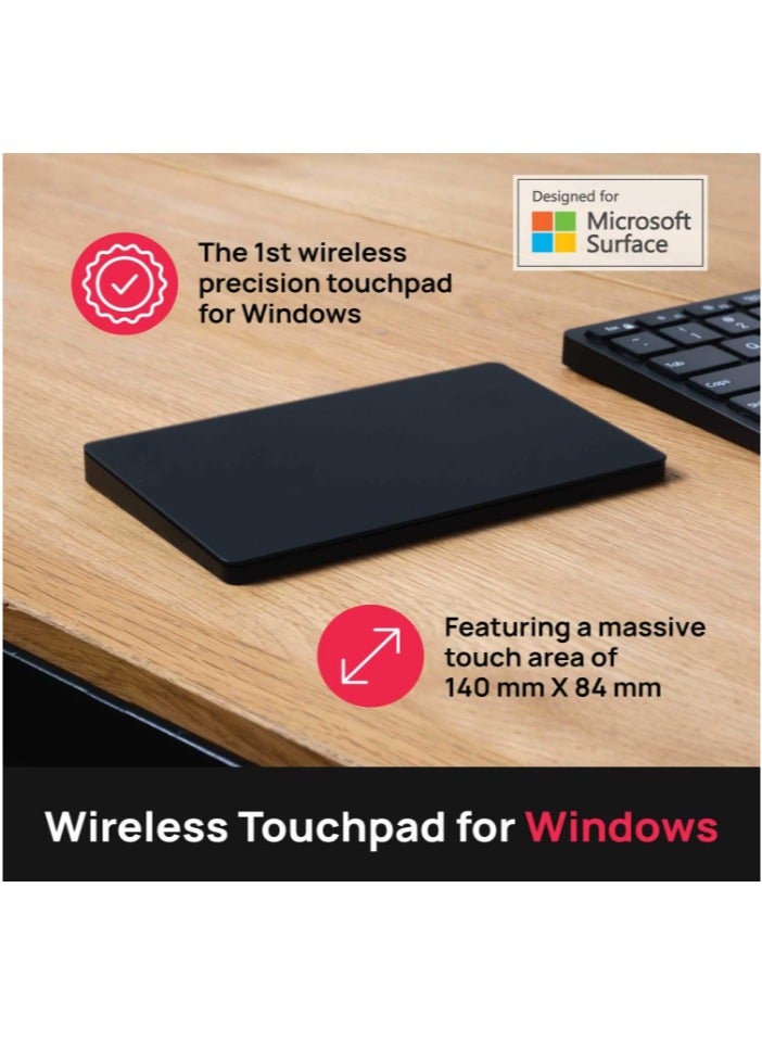 Brydge W-Touch Wireless Precision Touchpad | Compatible with Surface & Windows | Designed for Surface | (Black)