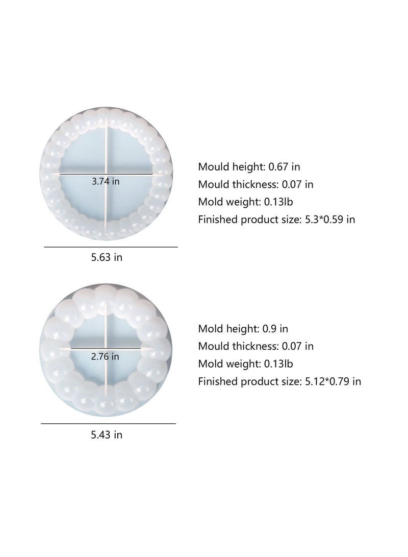 Resin Casting Coaster Molds, 2PCS Round Irregular Silicone Mold for DIY Agate Slice Coasters, Jewelry Trays, Candle Holders, Soap Dish | Home Decoration