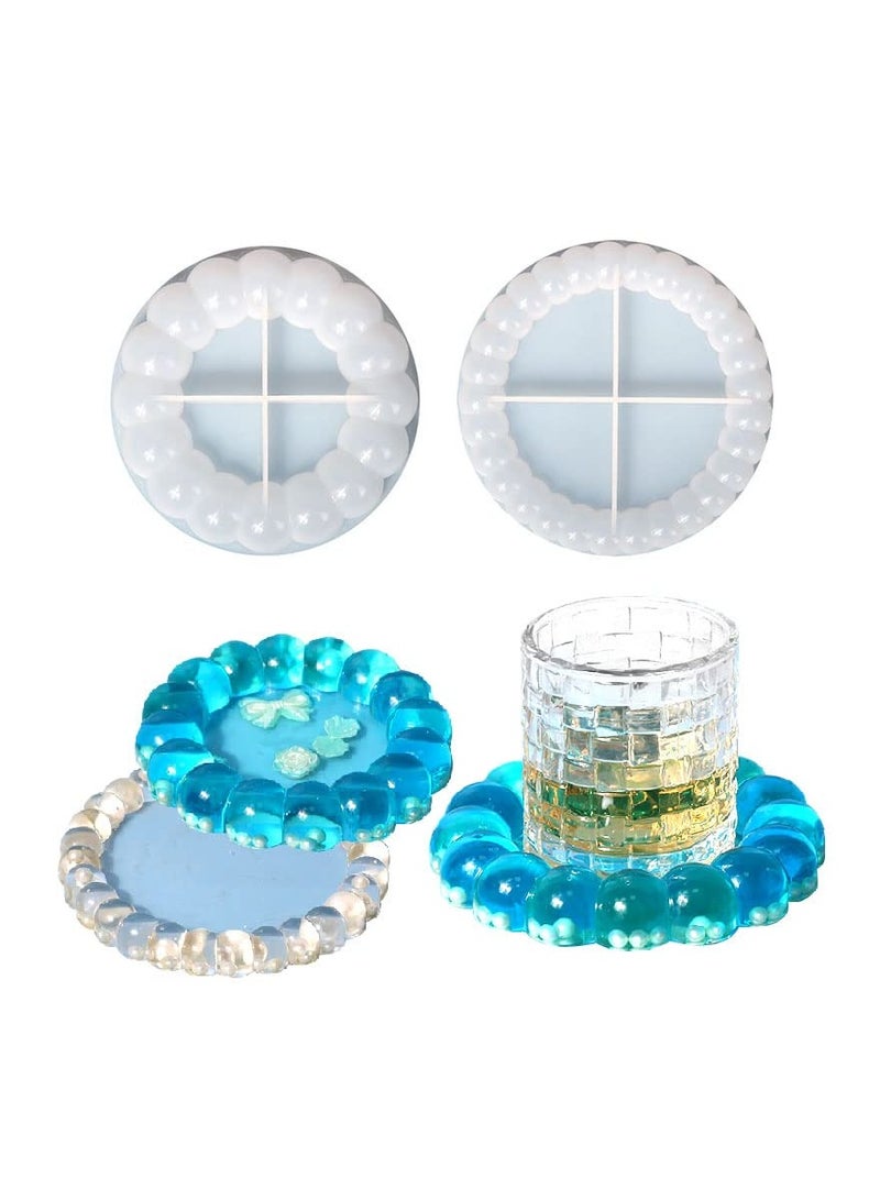 Resin Casting Coaster Molds, 2PCS Round Irregular Silicone Mold for DIY Agate Slice Coasters, Jewelry Trays, Candle Holders, Soap Dish | Home Decoration