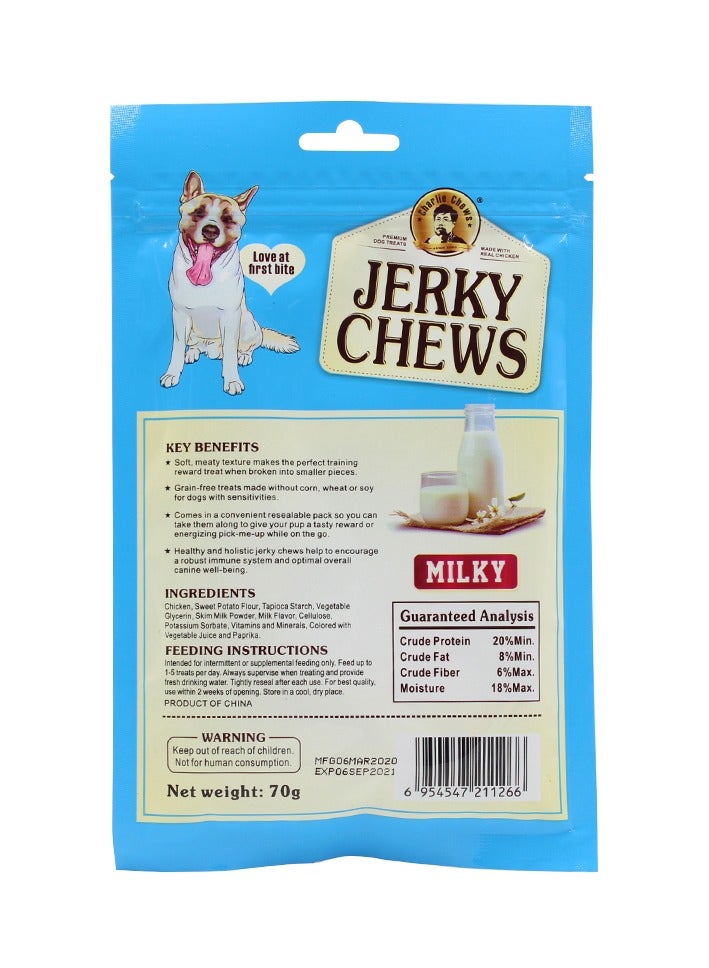 Charlie Jerky Chews Stick Milky Flavor Premium Dog Treats 70 Gram