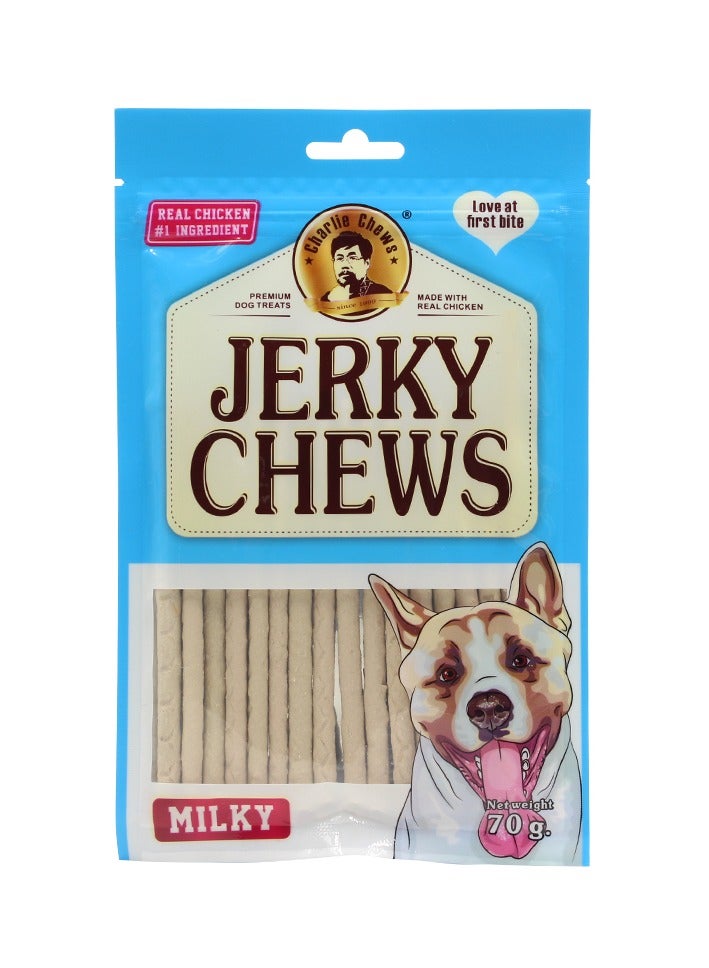 Pack of 5Bags Charlie Jerky Chews Stick Milky Flavor Premium Dog Treats