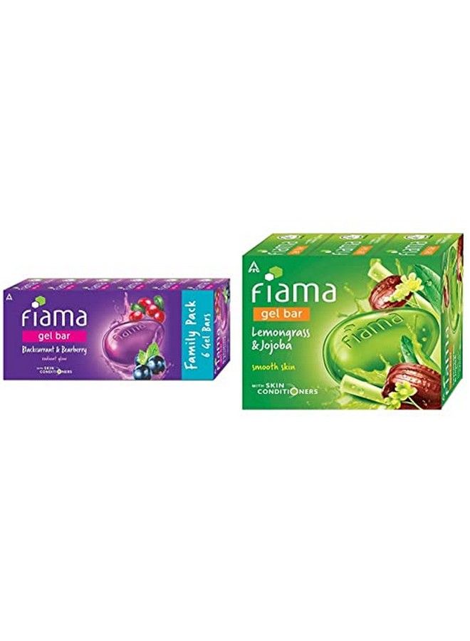 Gel Bar Blackcurrant And Bearberry With Skin Conditioners For Moisturized Skin 125G Soap (Pack Of 6) & Gel Bar Lemongrass And Jojoba For Smooth Skin 125G (Pack Of 3)