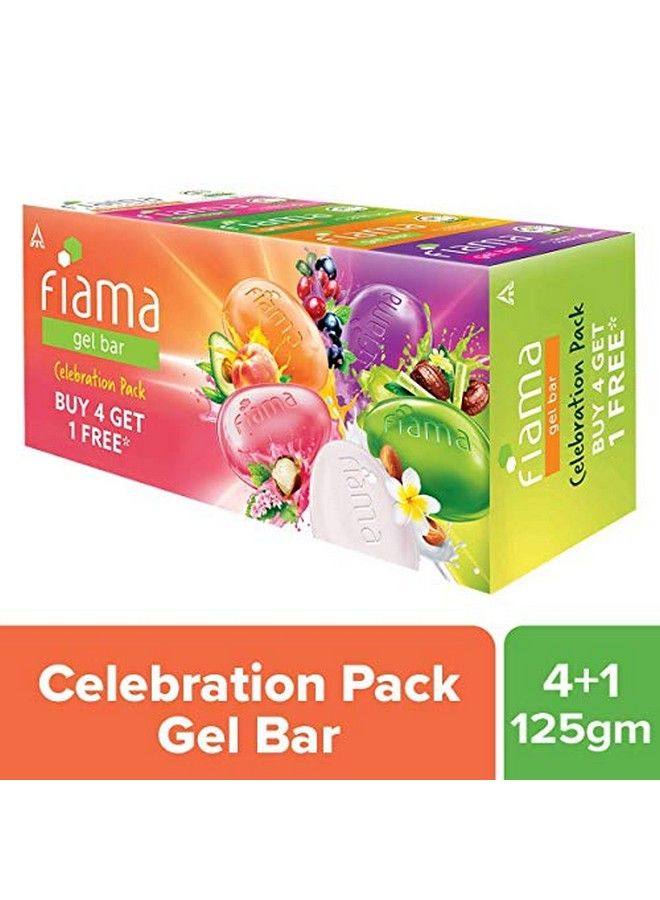 Gel Bar Blackcurrant And Bearberry 125G Soap (Pack Of 6) & Gel Bar Celebration Pack With 5 Unique Gel Bars & Skin Conditioners For Moisturized Skin 125G Soap (Buy 4 Get 1 Free)