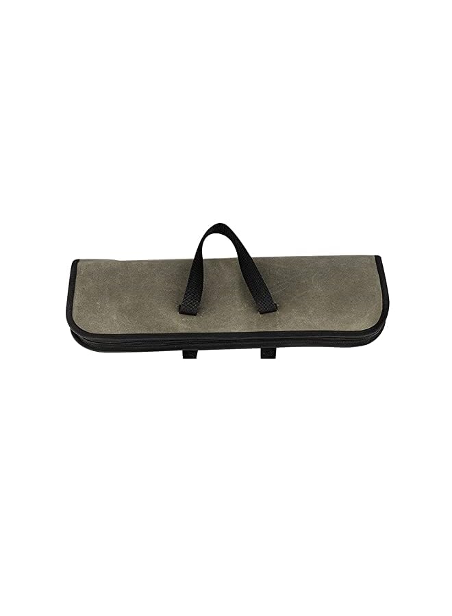 Case(4 Slots), Canvas Chef's Knife Roll Bag with Durable Handles, Portable Waterproof Knife Bag Knife Case