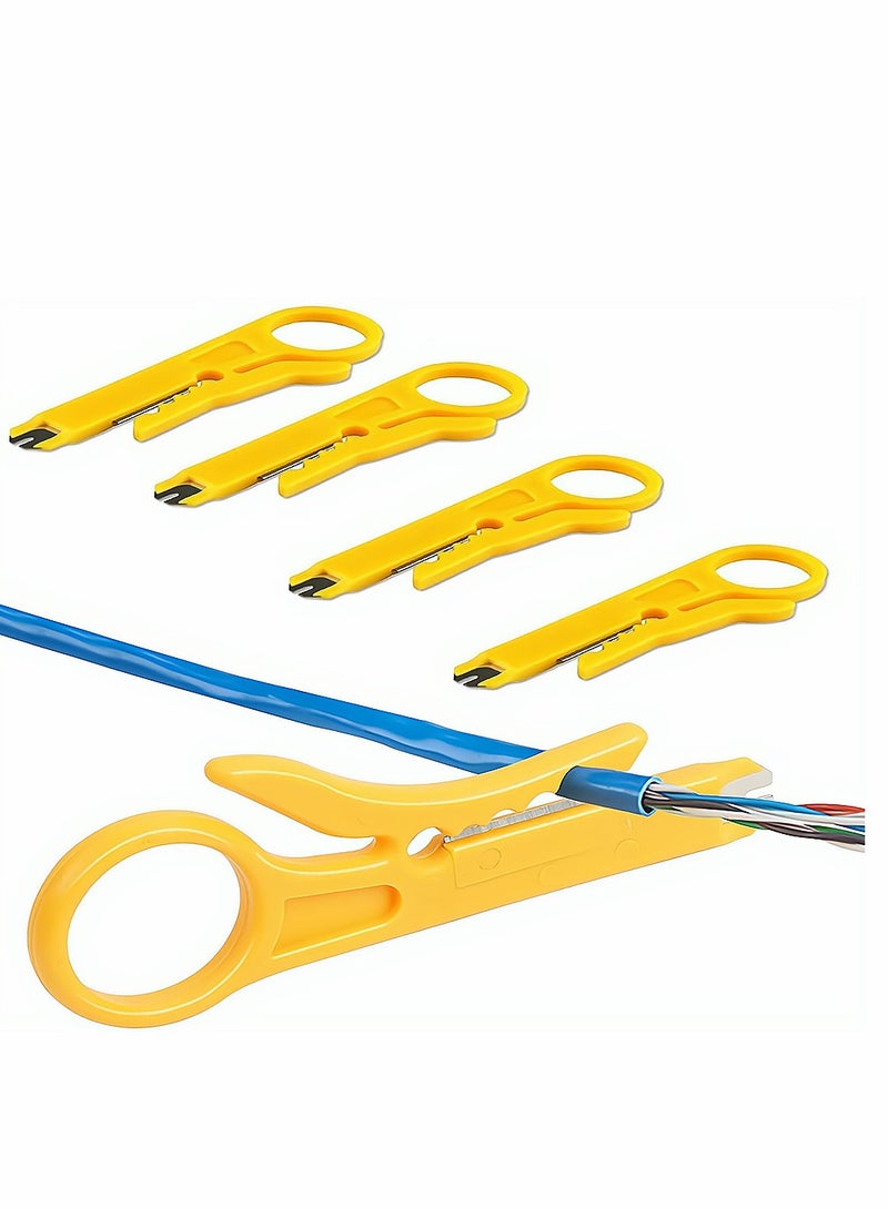 Mini Wire Stripper, Economy Network Cable Cutter Portable Crimper Pliers Crimping Tool Universal Cable Cutter Punch Down Cutter for Network Data Cable, Telephone Cable, Computer UTP Cable, 10 Pack