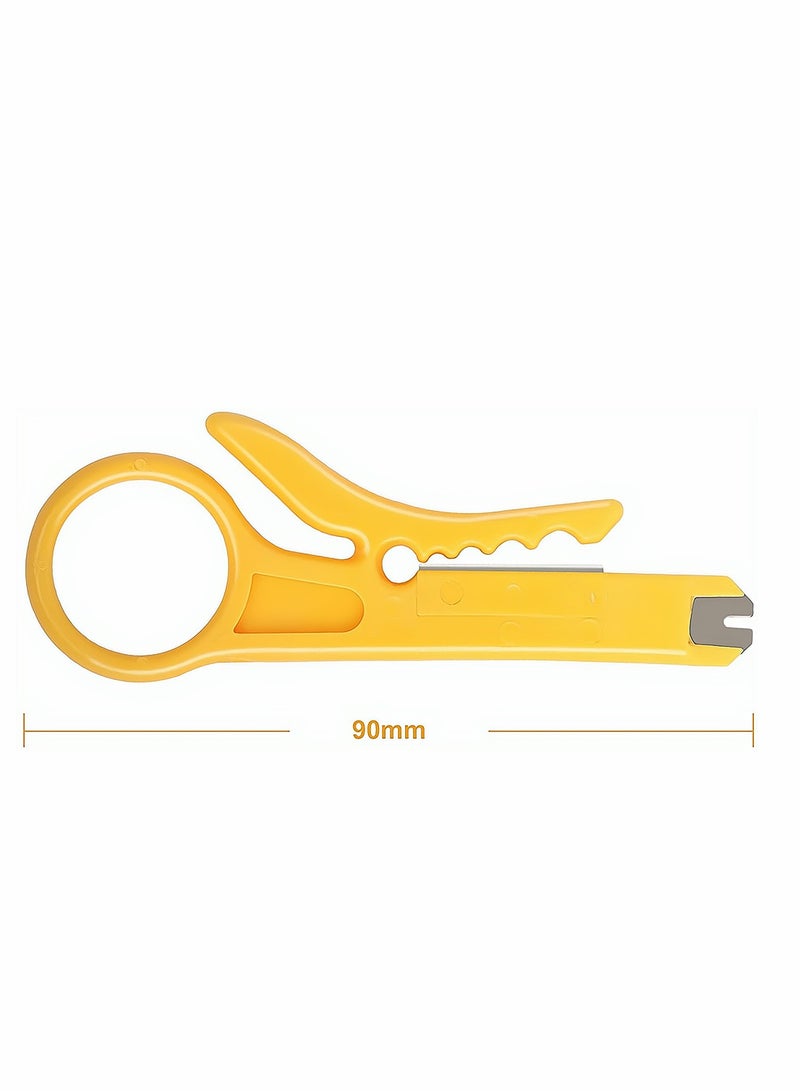 Mini Wire Stripper, Economy Network Cable Cutter Portable Crimper Pliers Crimping Tool Universal Cable Cutter Punch Down Cutter for Network Data Cable, Telephone Cable, Computer UTP Cable, 10 Pack