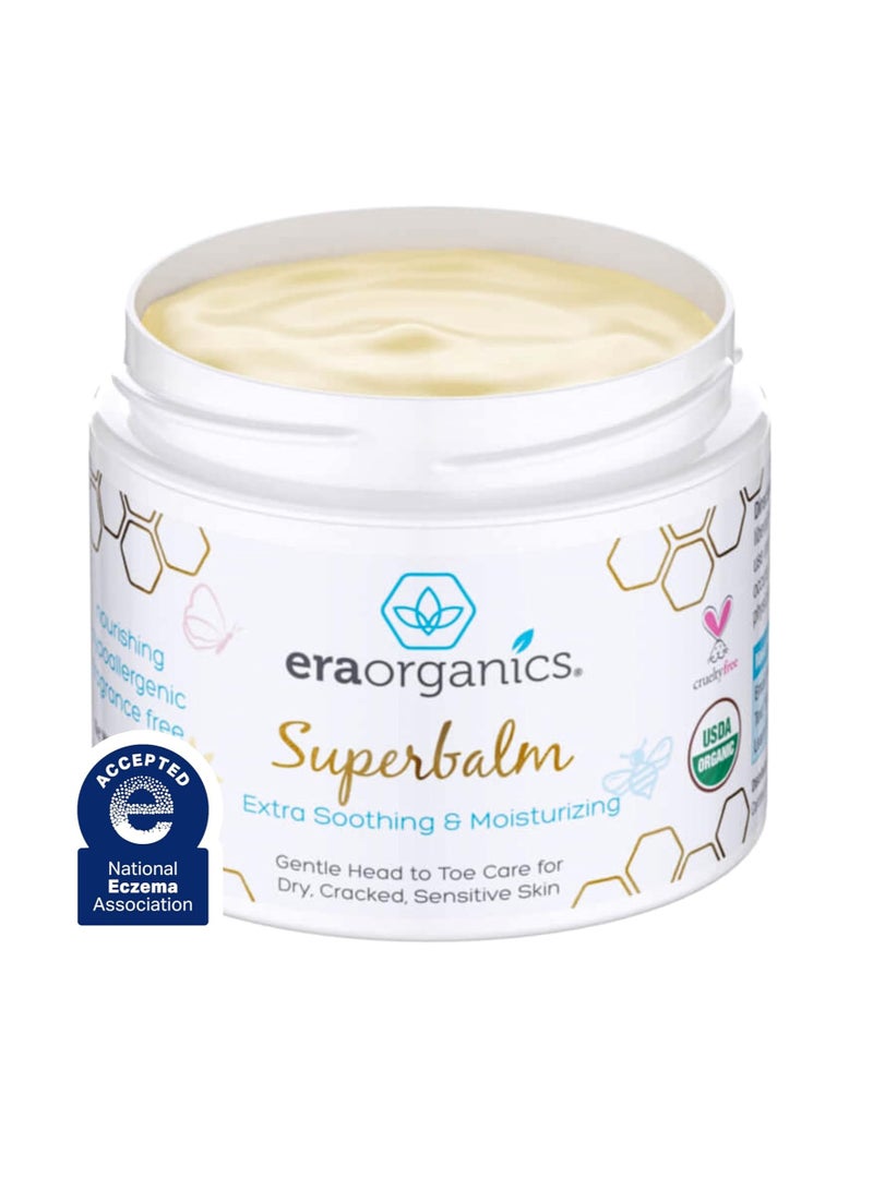 Era Organics Healing Ointment for Babies - USDA Certified Organic Natural Gentle Moisturizer for Sensitive Skin Prone To Baby Eczema, Cradle Cap (Infant Seborrheic Dermatitis), Rashes, Hives & More