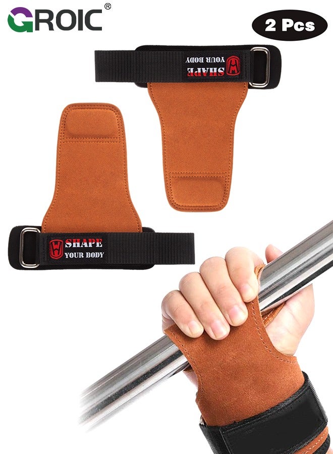 1 Pair Gymnastics Hand Grips, Fitness Gloves for Weight Lifting, Powerlifting, Strength Training, Pull-up, Weightlifting Wrist Straps Non-slip Workout Gloves (Brown)