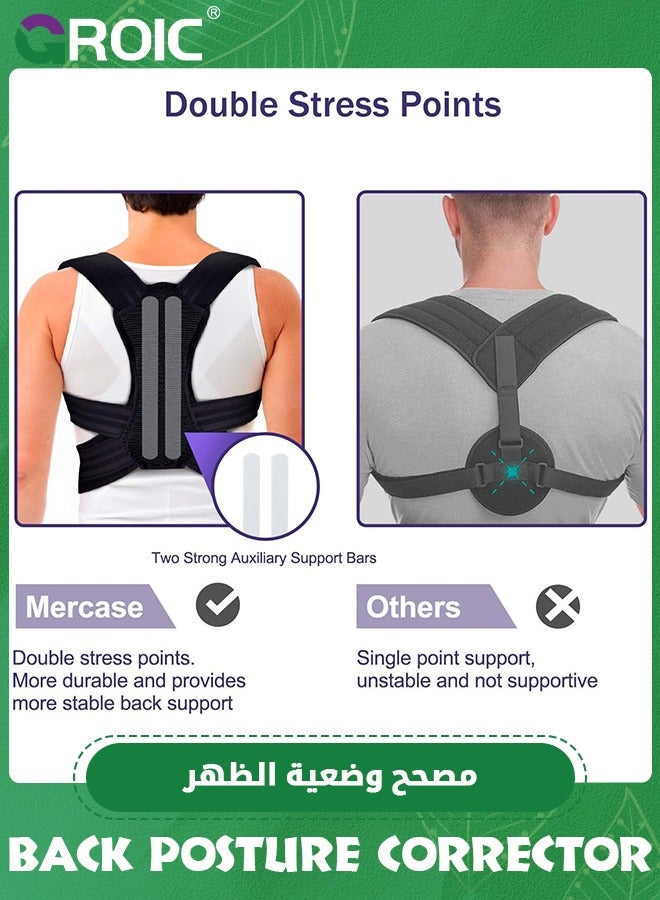 Posture Corrector for Men and Women, Posture Brace for Back,Shoulders,Hunchback Scoliosis Correction, Adjustable and Comfortable, Large(32-39 inches)