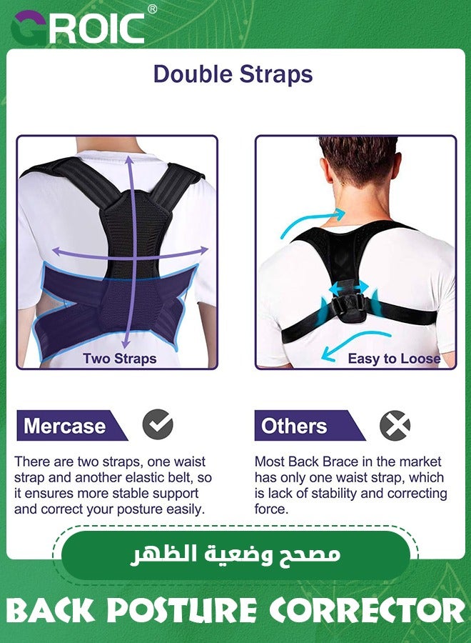 Posture Corrector for Men and Women, Posture Brace for Back,Shoulders,Hunchback Scoliosis Correction, Adjustable and Comfortable, Large(32-39 inches)