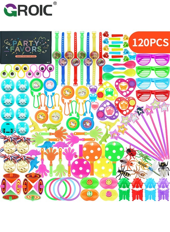 120 Pcs Party Favors, Classroom Treasure Box Bulk Prizes Reward, Goodie Bag Stuffers for Carnival Prizes Birthday Gifts, Pinata Fillers, Halloween Birthday Gift Stocking Stuffers, Autism Sensory Toys