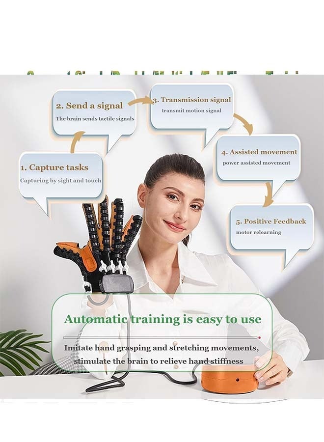 Hand Rehabilitation Robot Gloves,Finger Rehabilitation Gloves for Stroke Recovery Hand Strength Exercise and Adaptive Training Hemiplegic Finger Cerebral Palsy Equipment Relieve Hand Stiffness