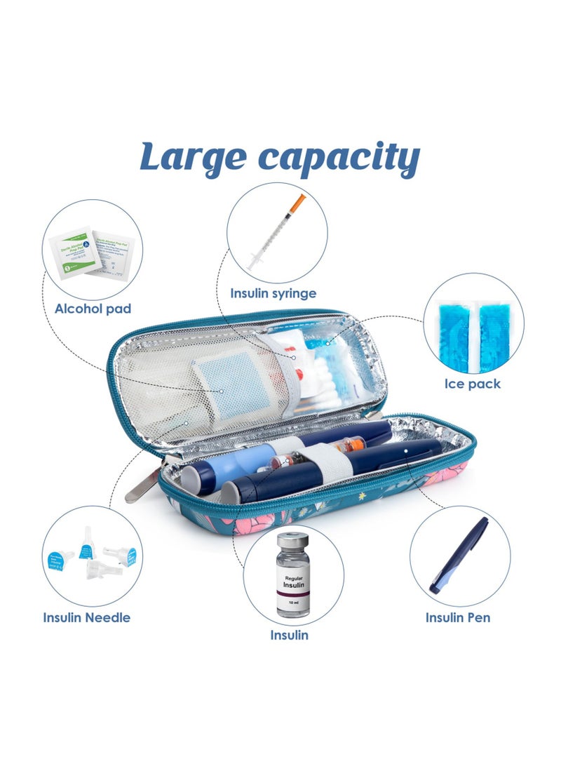 Insulin Cooler Travel Case for Diabetic, Insulin Cooling Case Travel Portable Insulin Pen Carrying Case Cooler Bag Organizer for Diabetic Supplies with 2 Ice Pack, Epi Pen Carrying Bag