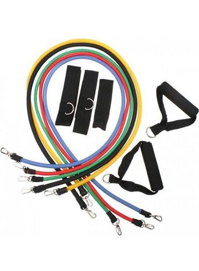 11-Piece Latex Resistance Bands Fitness Exercise Tube Rope Set Yoga Workout 20.6cm