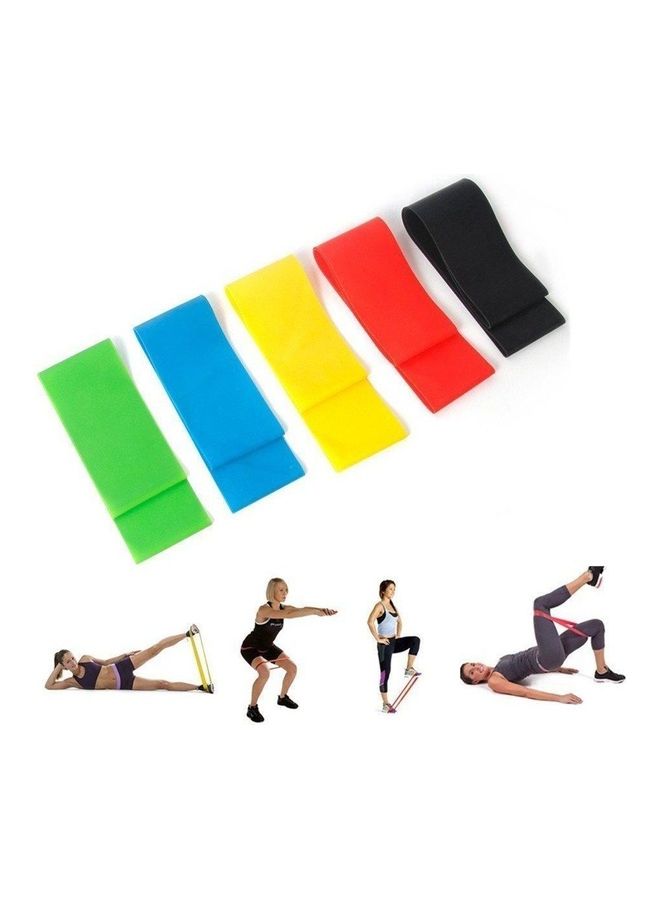 Fitness Resistance Loop Exercise Bands With Carry Bag Set Of 5