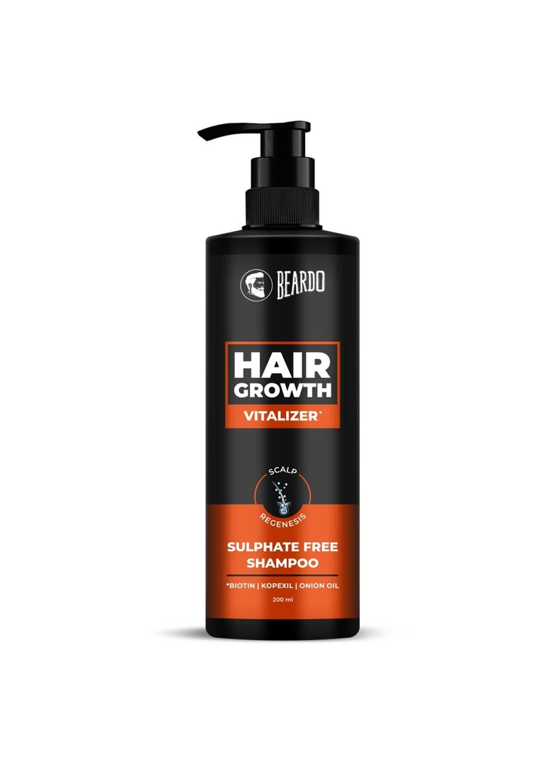 Beardo Hair Growth Vitalizer Shampoo, 200 ml | Shampoo for Men | Promotes Hair Growth | Sulphate and Paraben Free Shampoo | With Onion Oil & Biotin