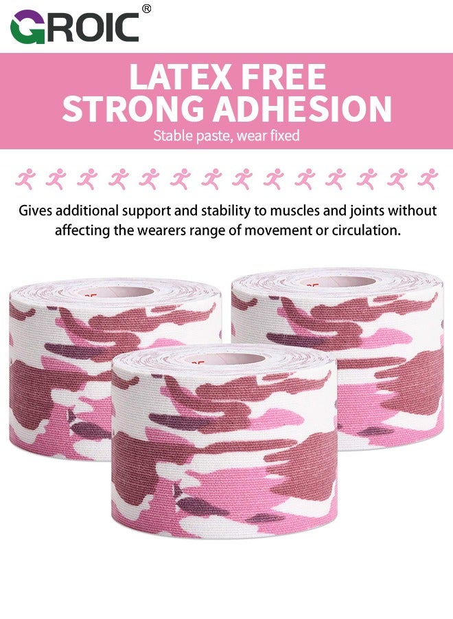 2 Pack Kinesiology Tape, Camouflage Sports Tape Athletic Recovery Pain Relieve Strong Adhesion Waterproof Sports Theraeputic Tape for Muscle Pain Relief and Joint Support  [2” x 197”]