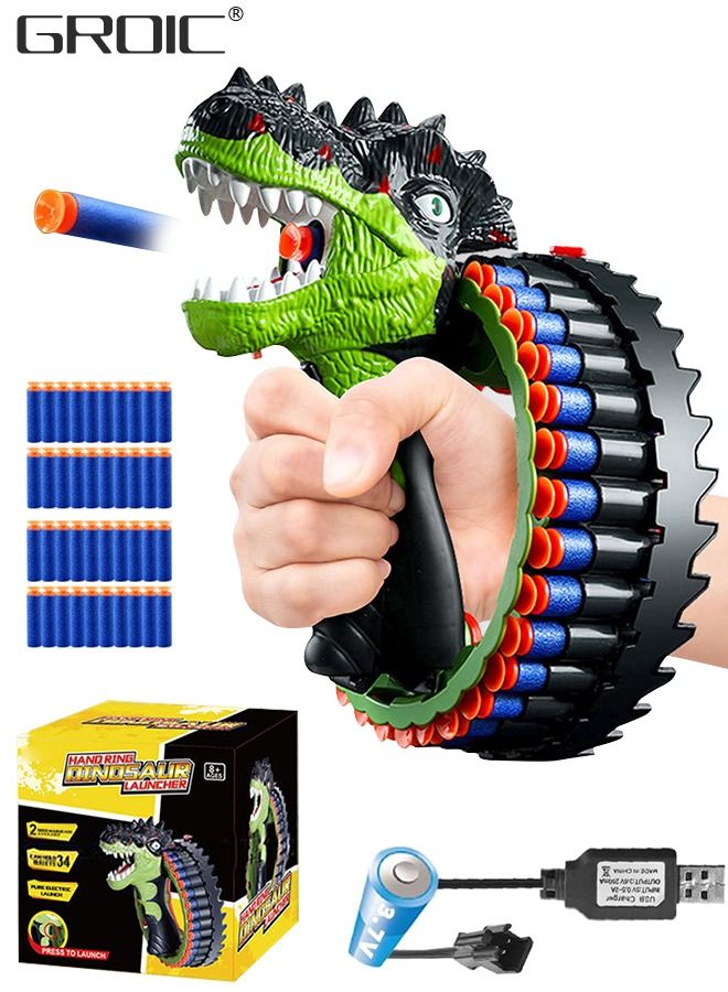 Dinosaur Toys Gun for Nerf Guns Bullets, Automatic Machine Gun 34 Burst 40 Dart Electric Kids and Adults Toy Rotating Blaster Guns for Kids,Soft Bullet Gun Toy