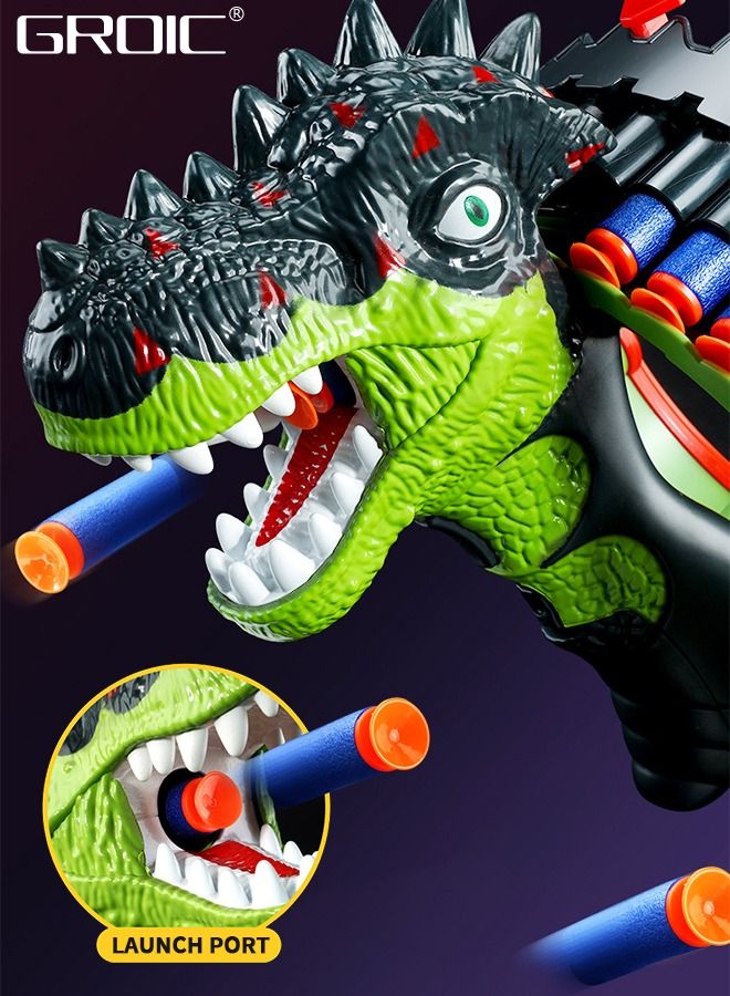 Dinosaur Toys Gun for Nerf Guns Bullets, Automatic Machine Gun 34 Burst 40 Dart Electric Kids and Adults Toy Rotating Blaster Guns for Kids,Soft Bullet Gun Toy