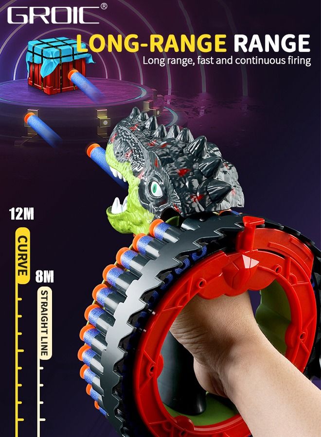 Dinosaur Toys Gun for Nerf Guns Bullets, Automatic Machine Gun 34 Burst 40 Dart Electric Kids and Adults Toy Rotating Blaster Guns for Kids,Soft Bullet Gun Toy