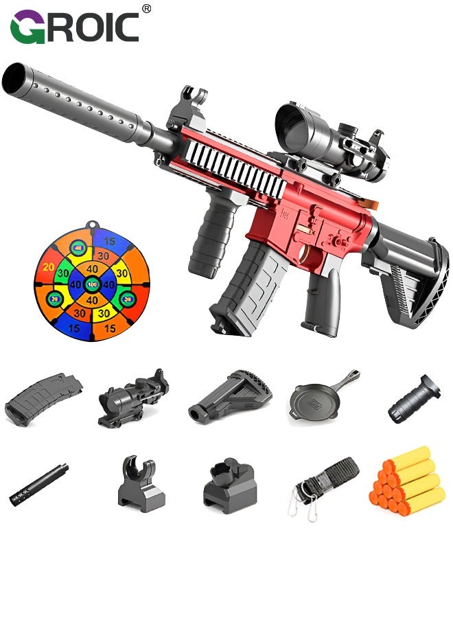 Soft Bullets Gun,Toy Gun Light and Soft Bullets Education Toy,Blaster Gun M416,Double Mirror Effect Toy Guns,DIY Toy with Rich Accessories ,Shooting Games Toys for Kids, Kids Holiday Birthday Gifts