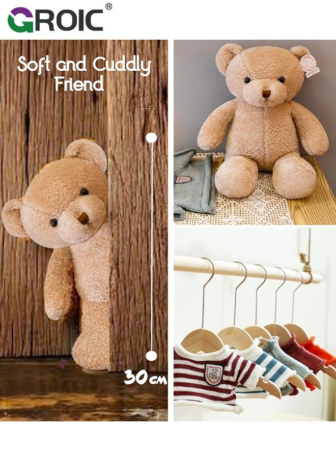 30CM Teddy Bear Stuffed Animal Plush Bear with Sweater, Lovely Plushies for Animal Themed Parties,Children's Companion Toy