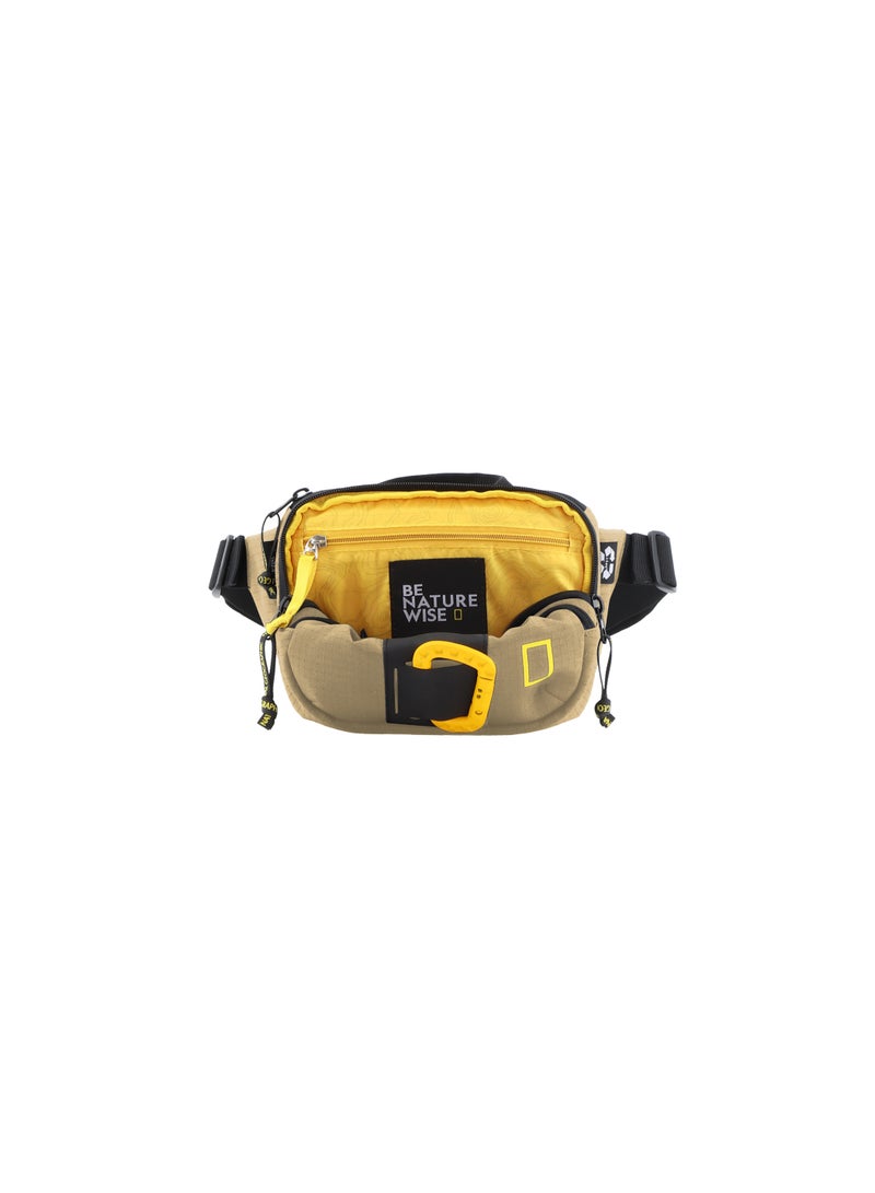 National Geographic Explorer III RPET Waist Bag Beige For Men And Women, Durable Casual Hip Bag With Adjustable Strap, Suitable For Travel, Outdoors, Gym, Hiking