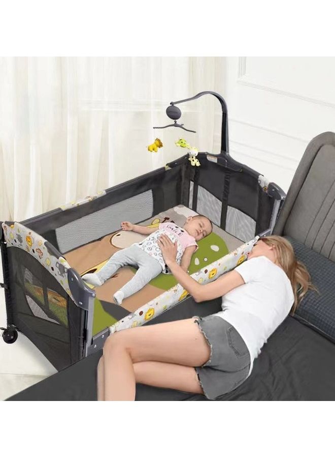 Convertible Playpen With Mosquito Net And Detachable Diaper Changing Table