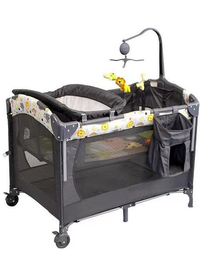 Convertible Playpen With Mosquito Net And Detachable Diaper Changing Table