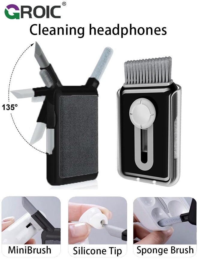 Laptop Screen Keyboard Black Cleaner Kit for Computer Macbook Airpod Phone iPhone Pro, Multifunctional Cleaning kit, Electronic Earbud Cleaning Pen Brush Tool for iPad, iPod, Headphone, Tablet